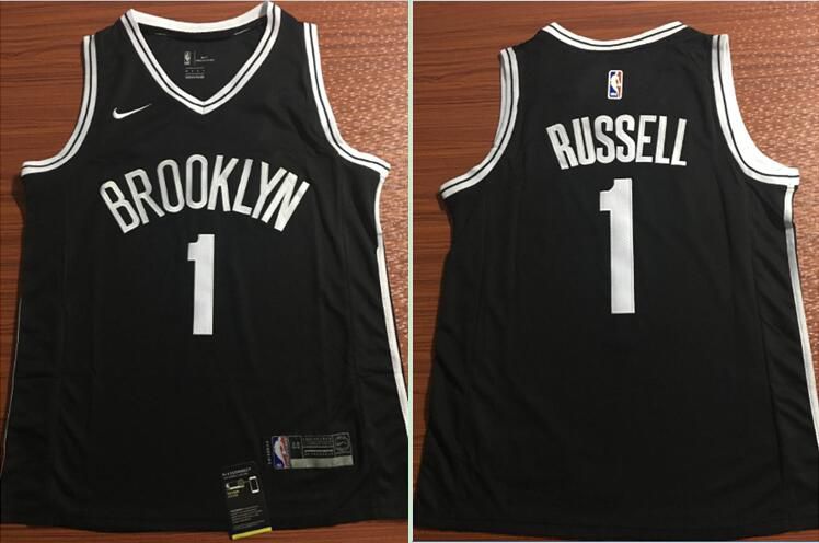 Men Brooklyn Nets #1 Russell Black Nike Game Stitched NBA Jersey
